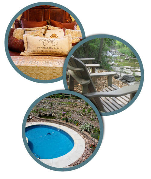 A collage of images showing families and talking